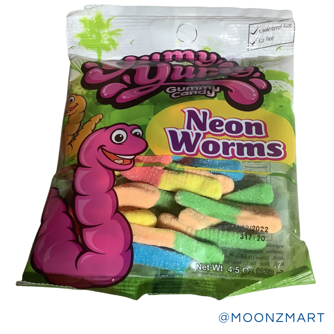 Yummy Yummy Neon Worms Gummy Candy